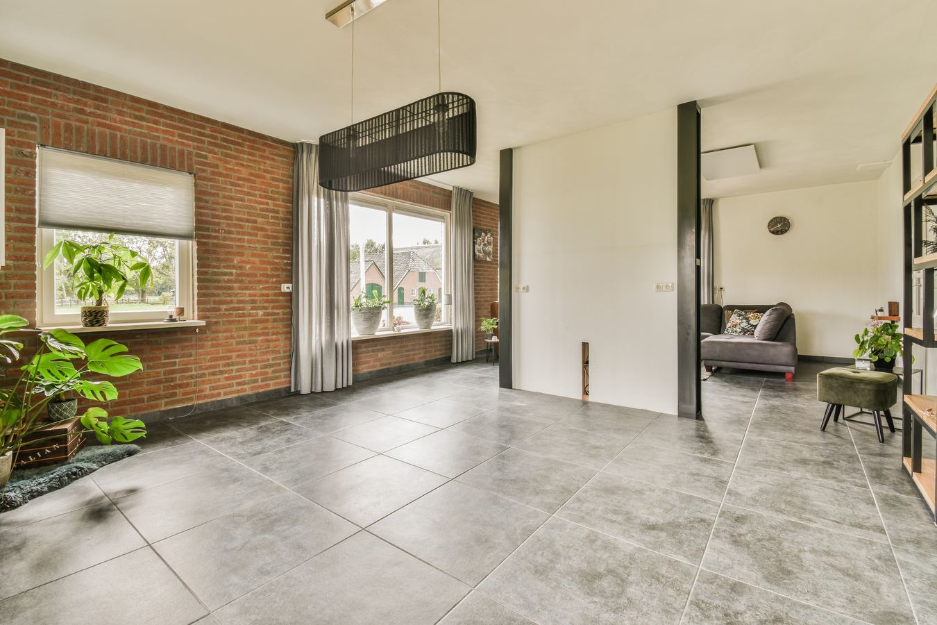 Porcelain tile flooring