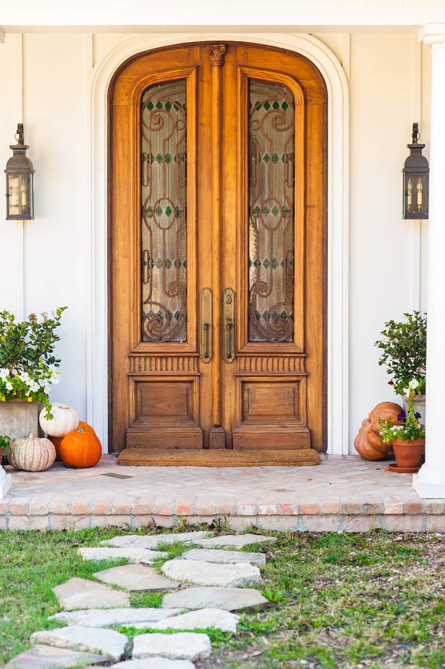 Custom Stained Wood Entry Door